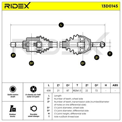 Półoś Napędowa RIDEX 13D0145 13D0145 - foto 5