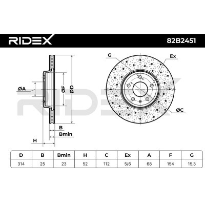 Tarcza hamulcowa RIDEX 82B2451 82B2451 - foto 6