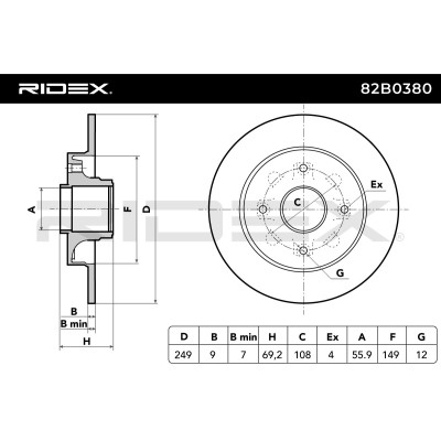Tarcza hamulcowa RIDEX 82B0380 82B0380 - foto 5
