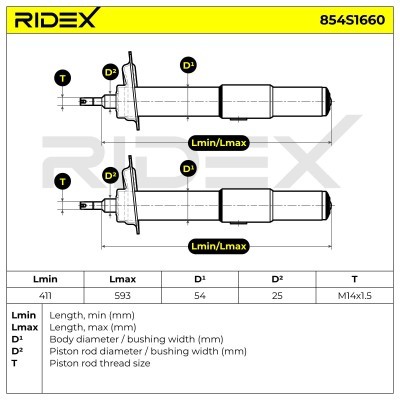 Amortyzator RIDEX 854S1660 854S1660 - foto 4