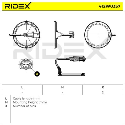 Czujnik ABS RIDEX 412W0357 412W0357 - foto 5