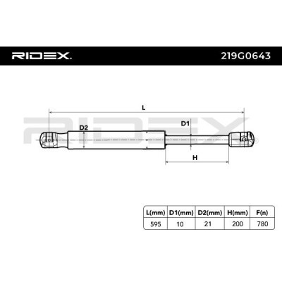 Amortyzator Pokrywy Bagażnika RIDEX 219G0643 219G0643 - foto 6
