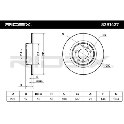 Tarcza hamulcowa RIDEX 82B1427 82B1427 - foto 6