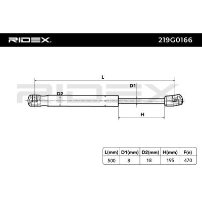 Amortyzator Pokrywy Bagażnika RIDEX 219G0166 219G0166 - foto 3