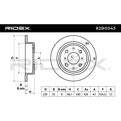 Tarcza hamulcowa RIDEX 82B0043 82B0043 - foto 3
