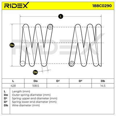Sprężyna Zawieszenia RIDEX 188C0290 188C0290 - foto 4