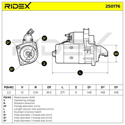 Rozrusznik RIDEX 2S0176 2S0176 - foto 7