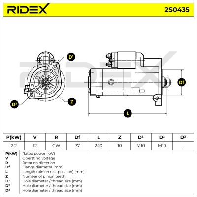 Rozrusznik RIDEX 2S0435 2S0435 - foto 7