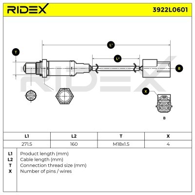 Sonda Lambda RIDEX 3922L0601 3922L0601 - foto 6