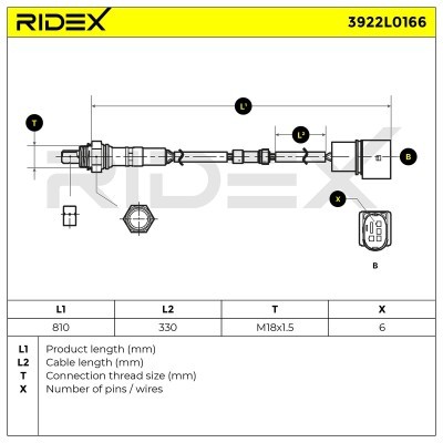 Sonda Lambda RIDEX 3922L0166 3922L0166 - foto 6