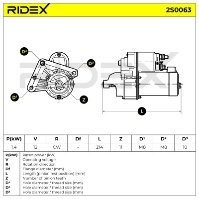 Rozrusznik RIDEX 2S0063 2S0063 - foto 7