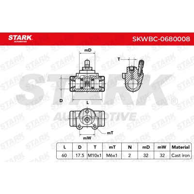 Cylinderek hamulcowy Stark SKWBC-0680008 SKWBC-0680008 - foto 6