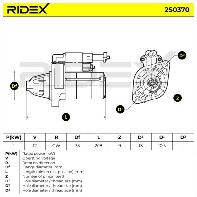 Rozrusznik RIDEX 2S0370 2S0370 - foto 7