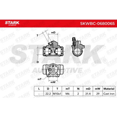 Cylinderek hamulcowy Stark SKWBC-0680065 SKWBC-0680065 - foto 4