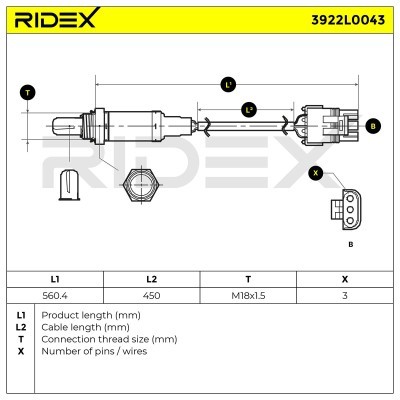 Sonda Lambda RIDEX 3922L0043 3922L0043 - foto 5