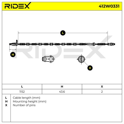 Czujnik ABS RIDEX 412W0331 412W0331 - foto 6