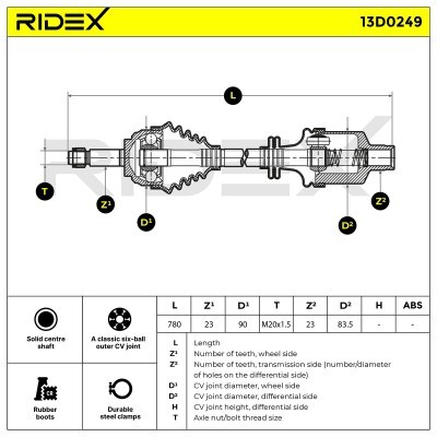 Półoś Napędowa RIDEX 13D0249 13D0249 - foto 7