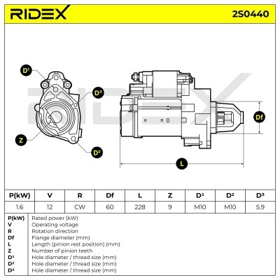 Rozrusznik RIDEX 2S0440 2S0440 - foto 7