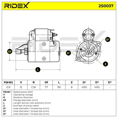 Rozrusznik RIDEX 2S0037 2S0037 - foto 6