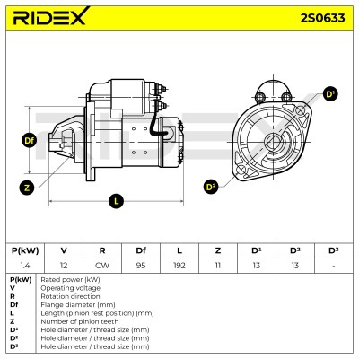 Rozrusznik RIDEX 2S0633 2S0633 - foto 7