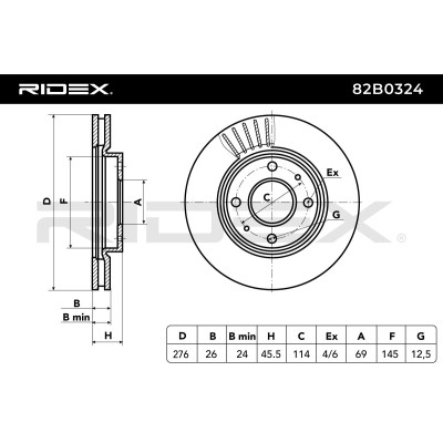 Tarcza hamulcowa RIDEX 82B0324 82B0324 - foto 8