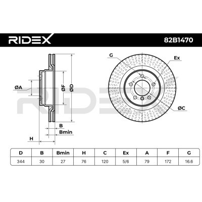 Tarcza hamulcowa RIDEX 82B1470 82B1470 - foto 7