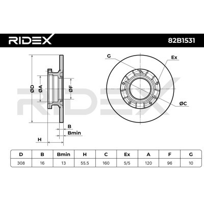 Tarcza hamulcowa RIDEX 82B1531 82B1531 - foto 8