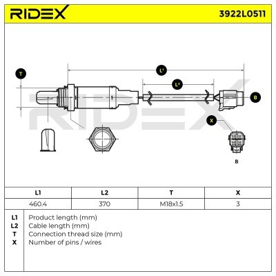 Sonda Lambda RIDEX 3922L0511 3922L0511 - foto 6