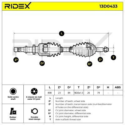Półoś Napędowa RIDEX 13D0433 13D0433 - foto 7