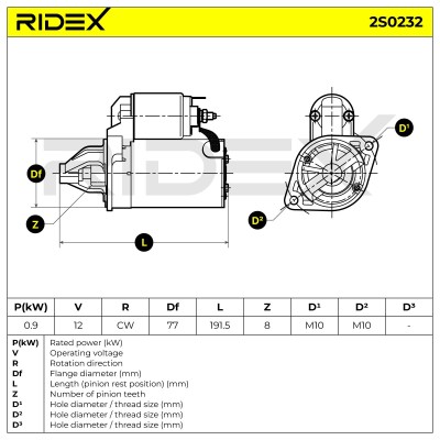 Rozrusznik RIDEX 2S0232 2S0232 - foto 6