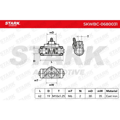 Cylinderek hamulcowy Stark SKWBC-0680031 SKWBC-0680031 - foto 5