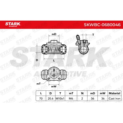 Cylinderek hamulcowy Stark SKWBC-0680046 SKWBC-0680046 - foto 5