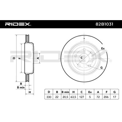Tarcza hamulcowa RIDEX 82B1031 82B1031 - foto 4