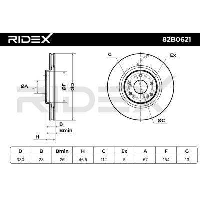 Tarcza hamulcowa RIDEX 82B0621 82B0621 - foto 6