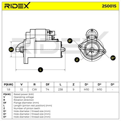 Rozrusznik RIDEX 2S0015 2S0015 - foto 7