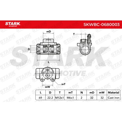 Cylinderek hamulcowy Stark SKWBC-0680003 SKWBC-0680003 - foto 7