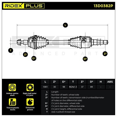 Półoś Napędowa RIDEX 13D0382P 13D0382P - foto 8