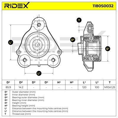 Mocowanie Amortyzatora RIDEX 1180S0032 1180S0032 - foto 5