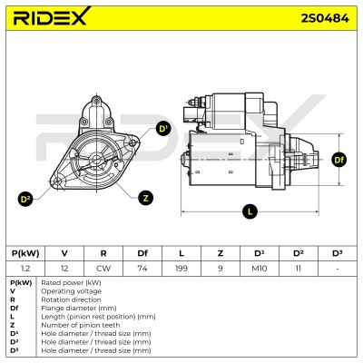 Rozrusznik RIDEX 2S0484 2S0484 - foto 7