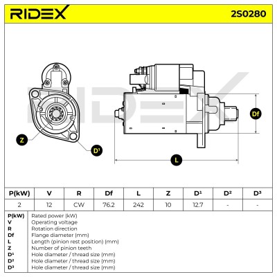 Rozrusznik RIDEX 2S0280 2S0280 - foto 6