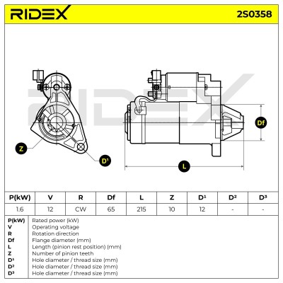Rozrusznik RIDEX 2S0358 2S0358 - foto 9