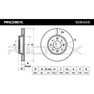 Tarcza hamulcowa RIDEX 82B1245 82B1245 - foto 3