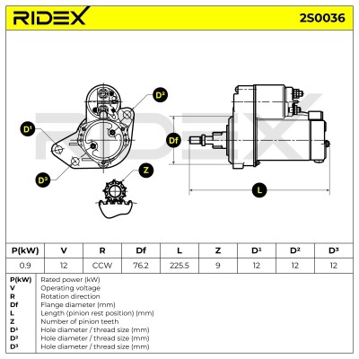 Rozrusznik RIDEX 2S0036 2S0036 - foto 6