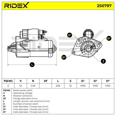 Rozrusznik RIDEX 2S0797 2S0797 - foto 7
