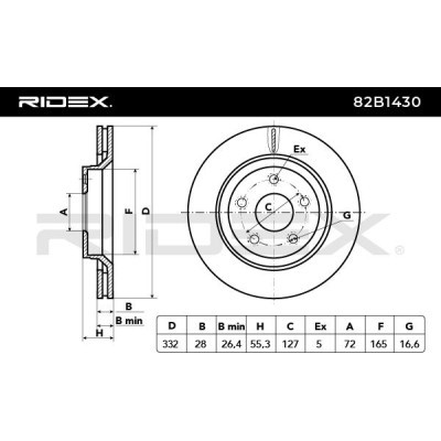 Tarcza hamulcowa RIDEX 82B1430 82B1430 - foto 5