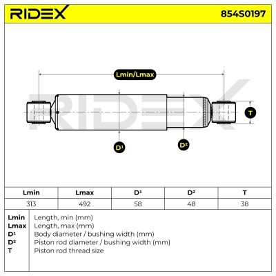 Amortyzator RIDEX 854S0197 854S0197 - foto 3