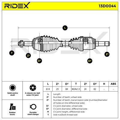 Półoś Napędowa RIDEX 13D0044 13D0044 - foto 6