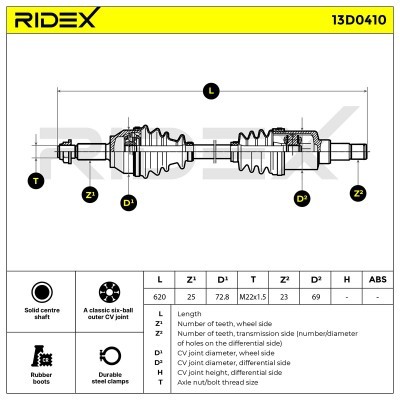 Półoś Napędowa RIDEX 13D0410 13D0410 - foto 7