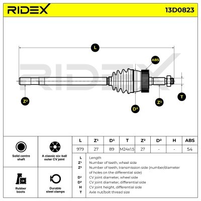 Półoś Napędowa RIDEX 13D0823 13D0823 - foto 7