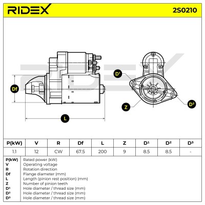 Rozrusznik RIDEX 2S0210 2S0210 - foto 9